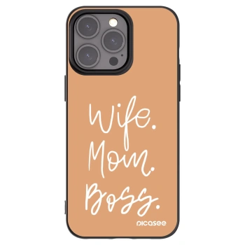 Picasee husă neagră din silicon pentru Apple iPhone 15 Pro Max - Boss Mama