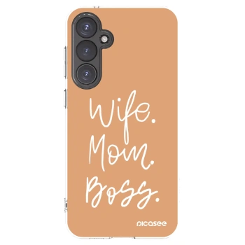Picasee husă transparentă din silicon pentru Samsung Galaxy S23 FE S711B - Boss Mama