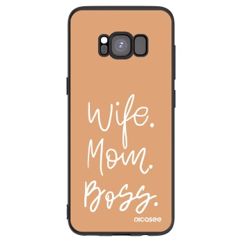 Picasee husă neagră din silicon pentru Samsung Galaxy S8 G950F - Boss Mama