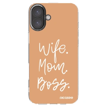 Picasee husă transparentă din silicon pentru Apple iPhone 16 Plus - Boss Mama