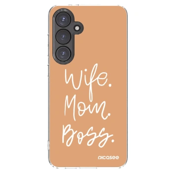 Picasee husă transparentă din silicon pentru Samsung Galaxy S24 FE S721B - Boss Mama