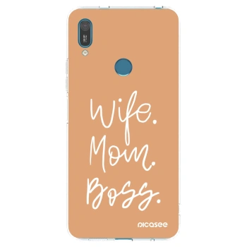 Picasee husă transparentă din silicon pentru Huawei Y7 2019 - Boss Mama