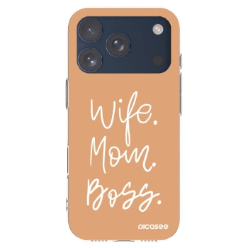 Picasee husă transparentă din silicon pentru Apple iPhone 17 Pro - Boss Mama