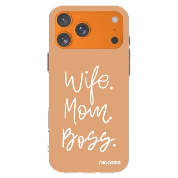 Picasee husă transparentă din silicon pentru Apple iPhone 17 Pro Max - Boss Mama