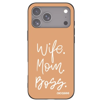 Picasee husă neagră din silicon pentru Apple iPhone 17 Pro Max - Boss Mama