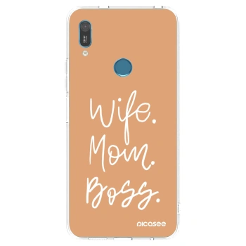 Picasee husă transparentă din silicon pentru Huawei Y6 2019 - Boss Mama