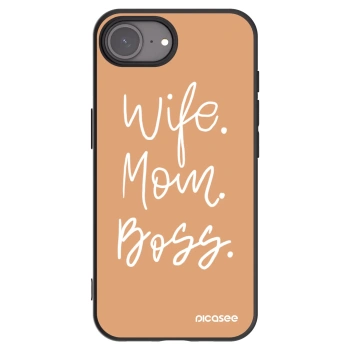 Picasee husă neagră din silicon pentru Apple iPhone 17e - Boss Mama