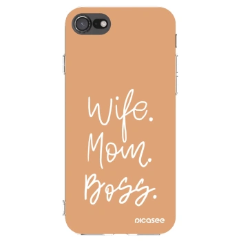 Picasee husă transparentă din silicon pentru Apple iPhone 8 - Boss Mama