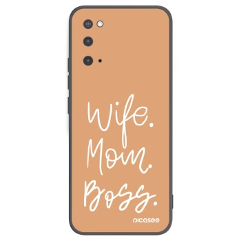 Picasee husă neagră din silicon pentru Samsung Galaxy S20 G980F - Boss Mama