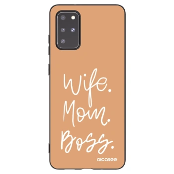 Picasee husă neagră din silicon pentru Samsung Galaxy S20+ G985F - Boss Mama