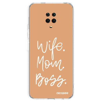 Picasee husă transparentă din silicon pentru Xiaomi Redmi Note 9 Pro - Boss Mama