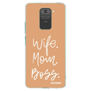 Picasee husă neagră din silicon pentru Xiaomi Redmi Note 9 - Boss Mama