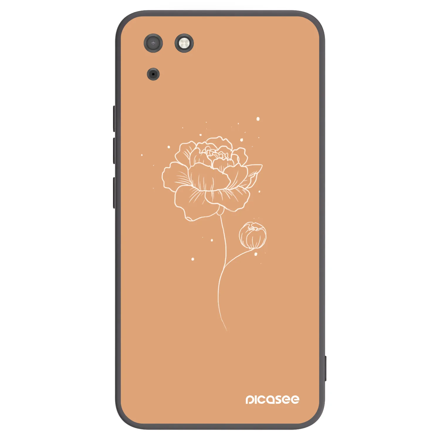 Picasee husă neagră din silicon pentru Huawei Y5P - Peonies
