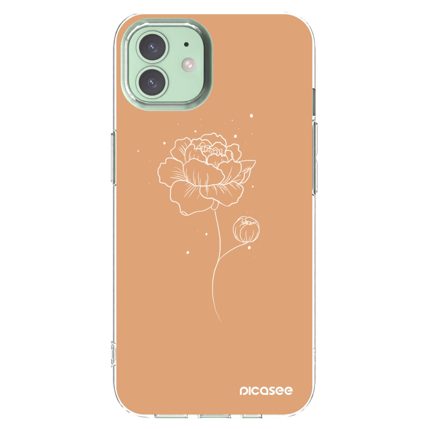 Picasee husă transparentă din silicon pentru Apple iPhone 12 - Peonies