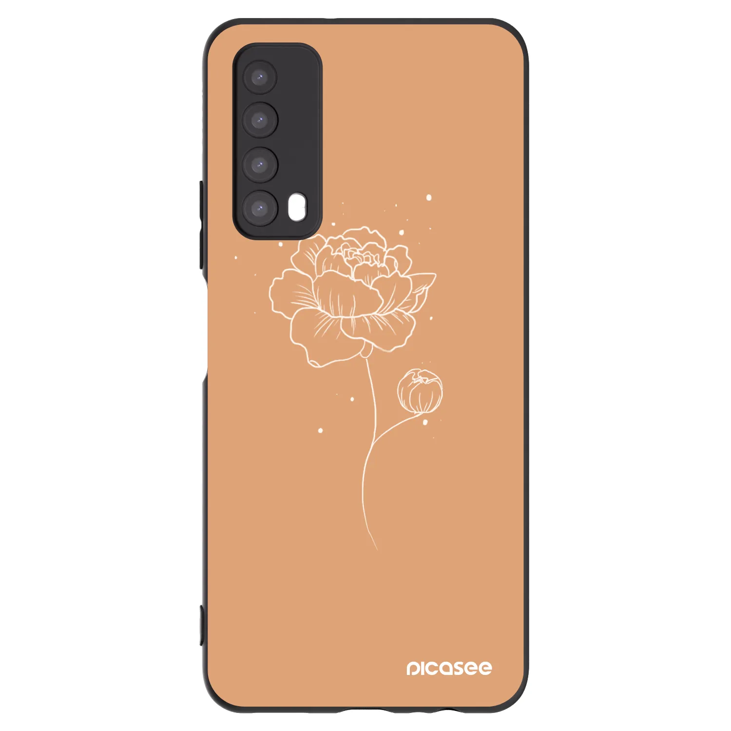 Picasee husă neagră din silicon pentru Huawei P Smart 2021 - Peonies