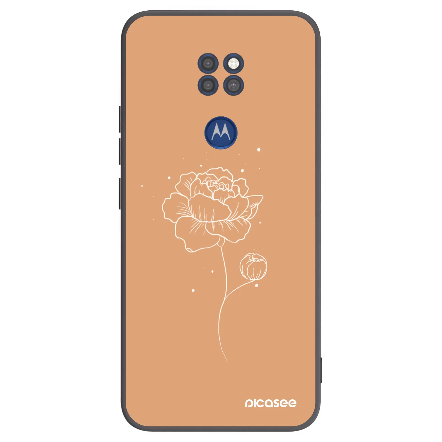 Picasee husă neagră din silicon pentru Motorola Moto G9 Play - Peonies