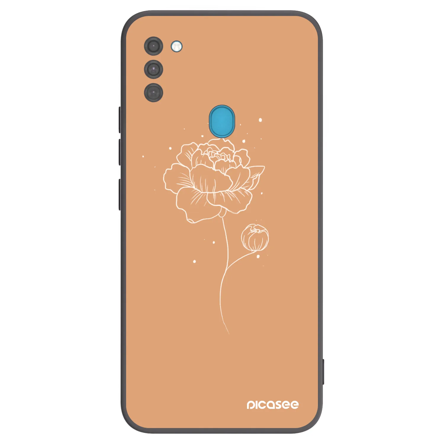 Picasee husă neagră din silicon pentru Samsung Galaxy M11 - Peonies