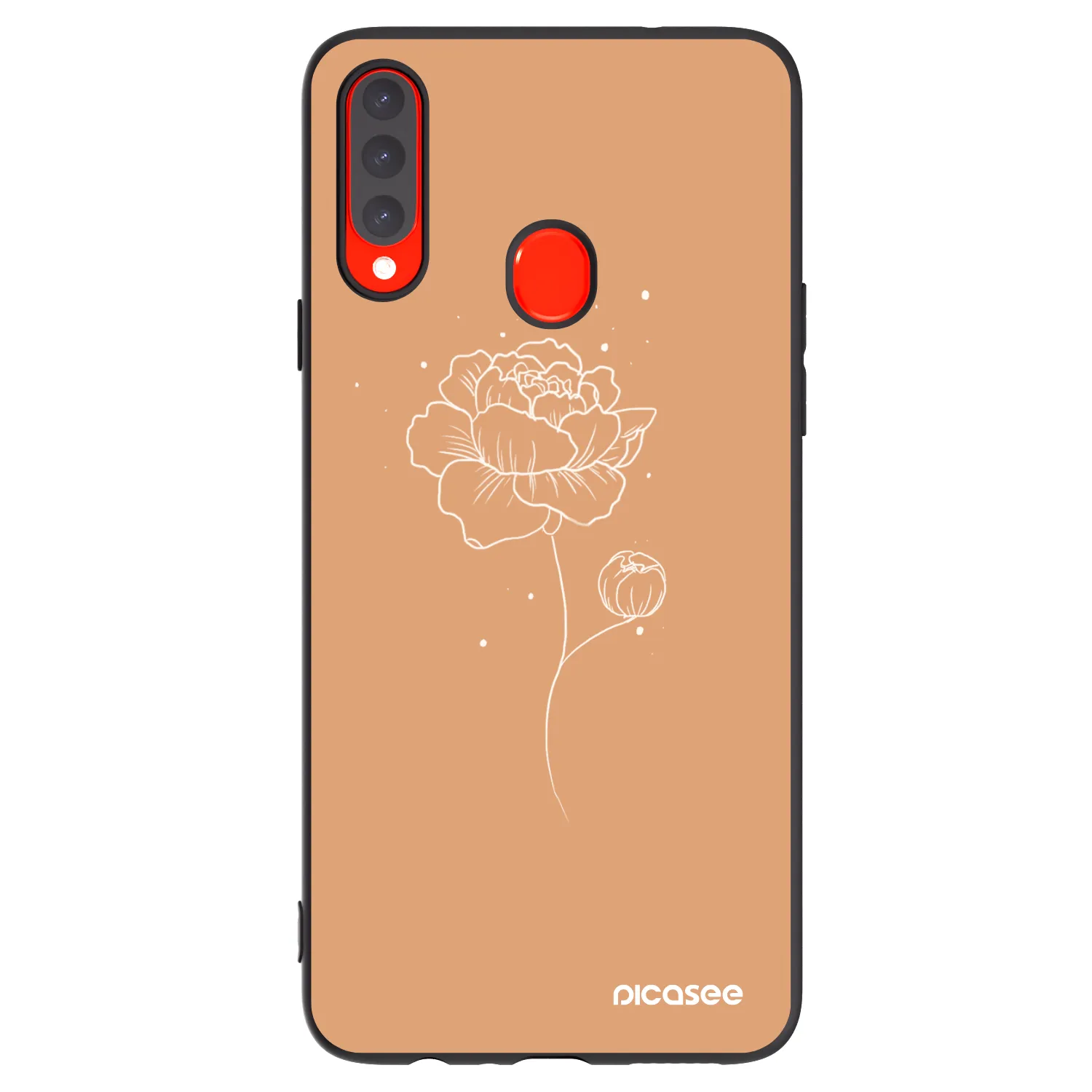 Picasee husă neagră din silicon pentru Samsung Galaxy A20s - Peonies