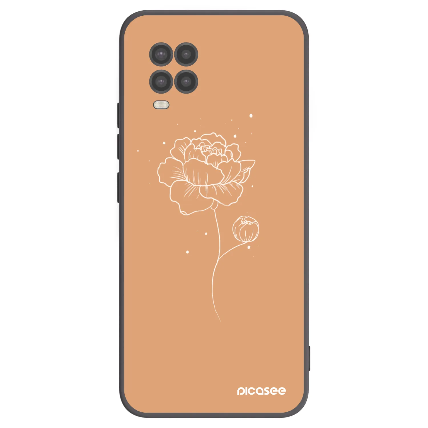 Picasee husă neagră din silicon pentru Xiaomi Mi 10 Lite - Peonies
