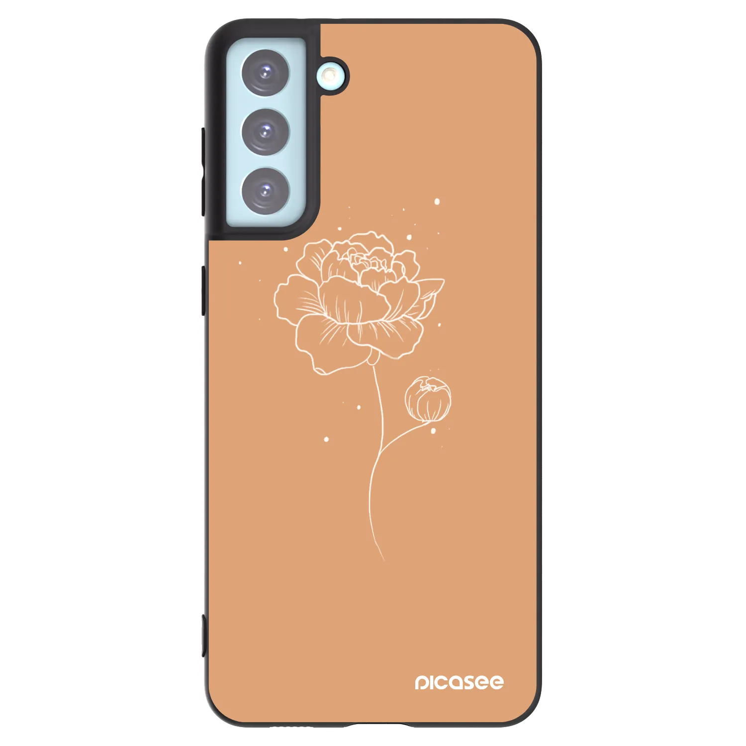 Picasee husă neagră din silicon pentru Samsung Galaxy S21+ 5G G996F - Peonies
