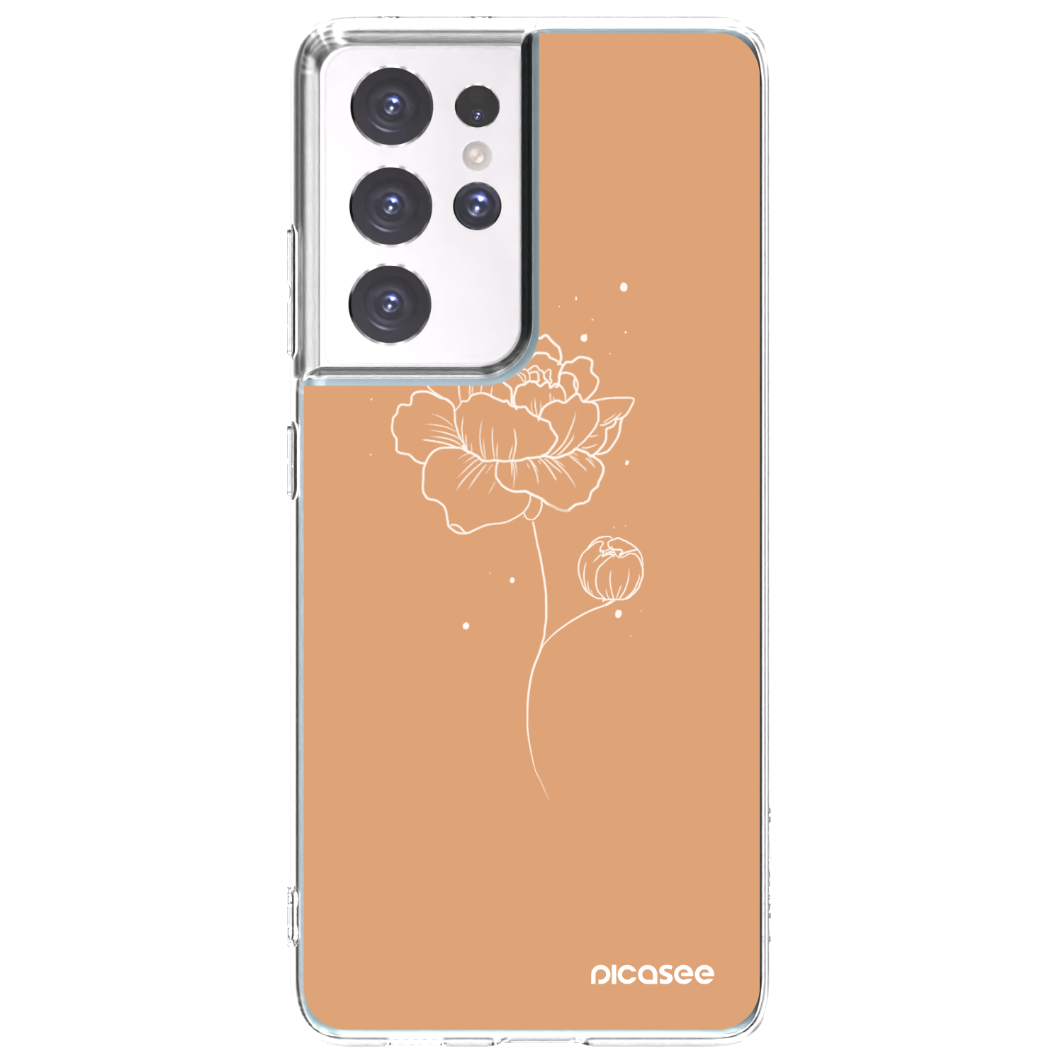 Picasee husă transparentă din silicon pentru Samsung Galaxy S21 Ultra 5G G998B - Peonies