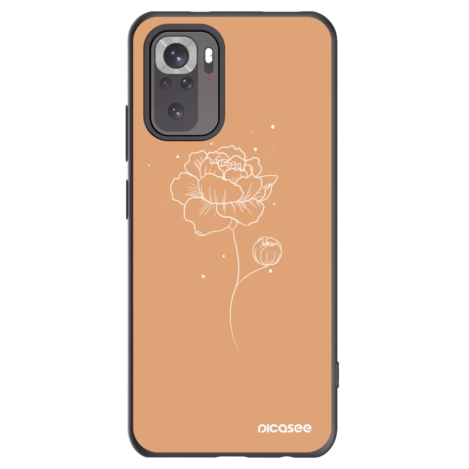 Picasee husă neagră din silicon pentru Xiaomi Redmi Note 10 - Peonies