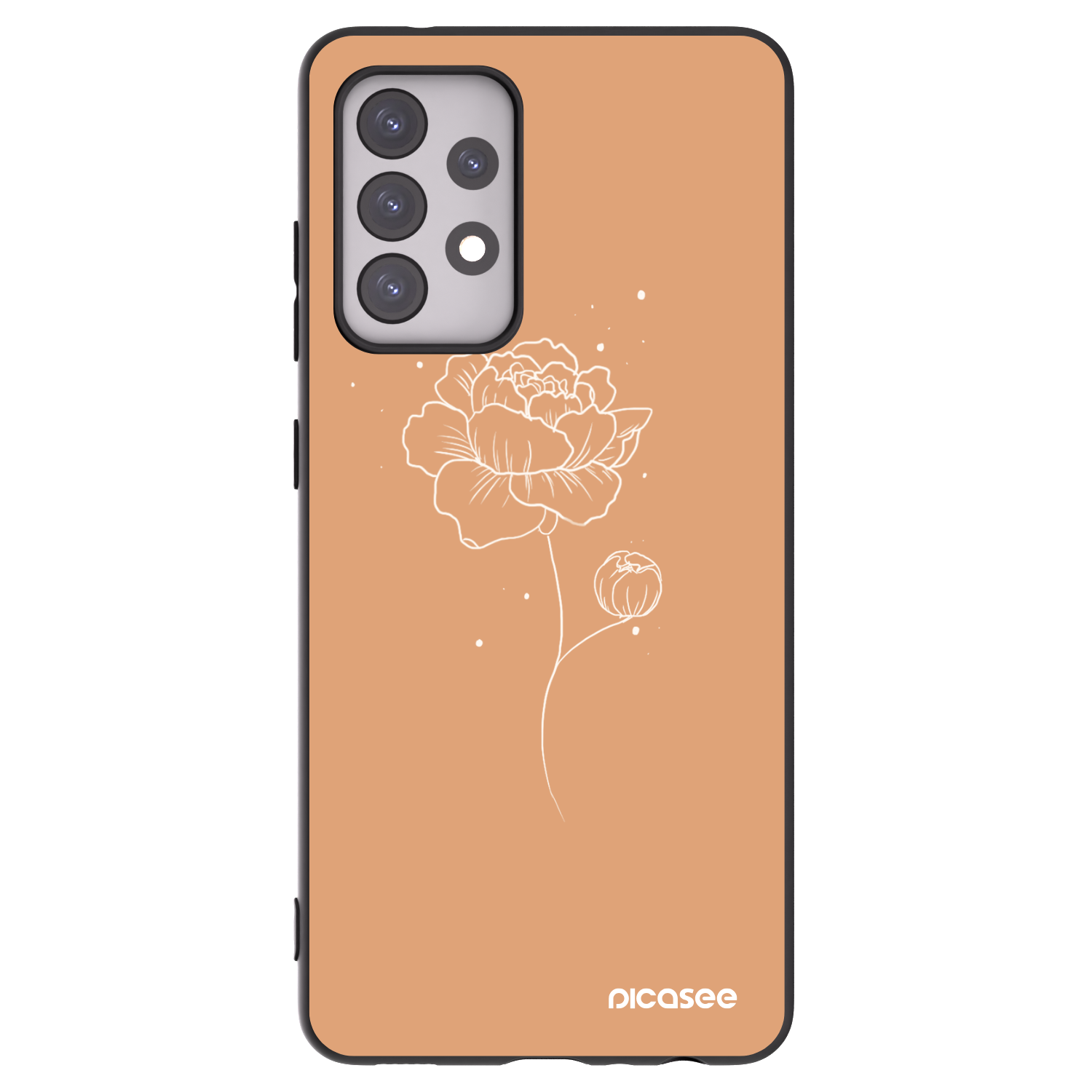 Picasee husă neagră din silicon pentru Samsung Galaxy A52 5G A525F - Peonies