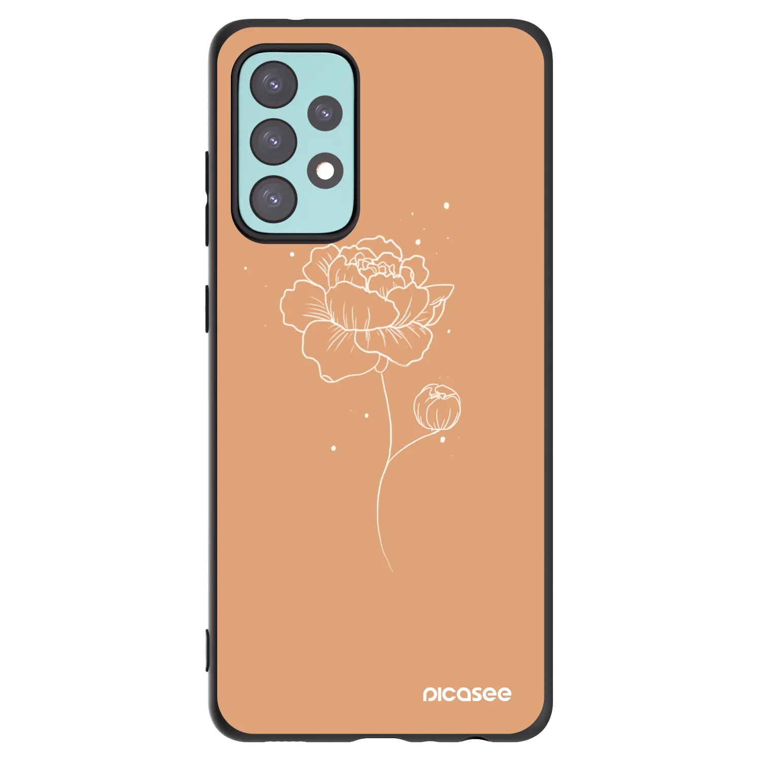 Picasee husă neagră din silicon pentru Samsung Galaxy A72 A725F - Peonies