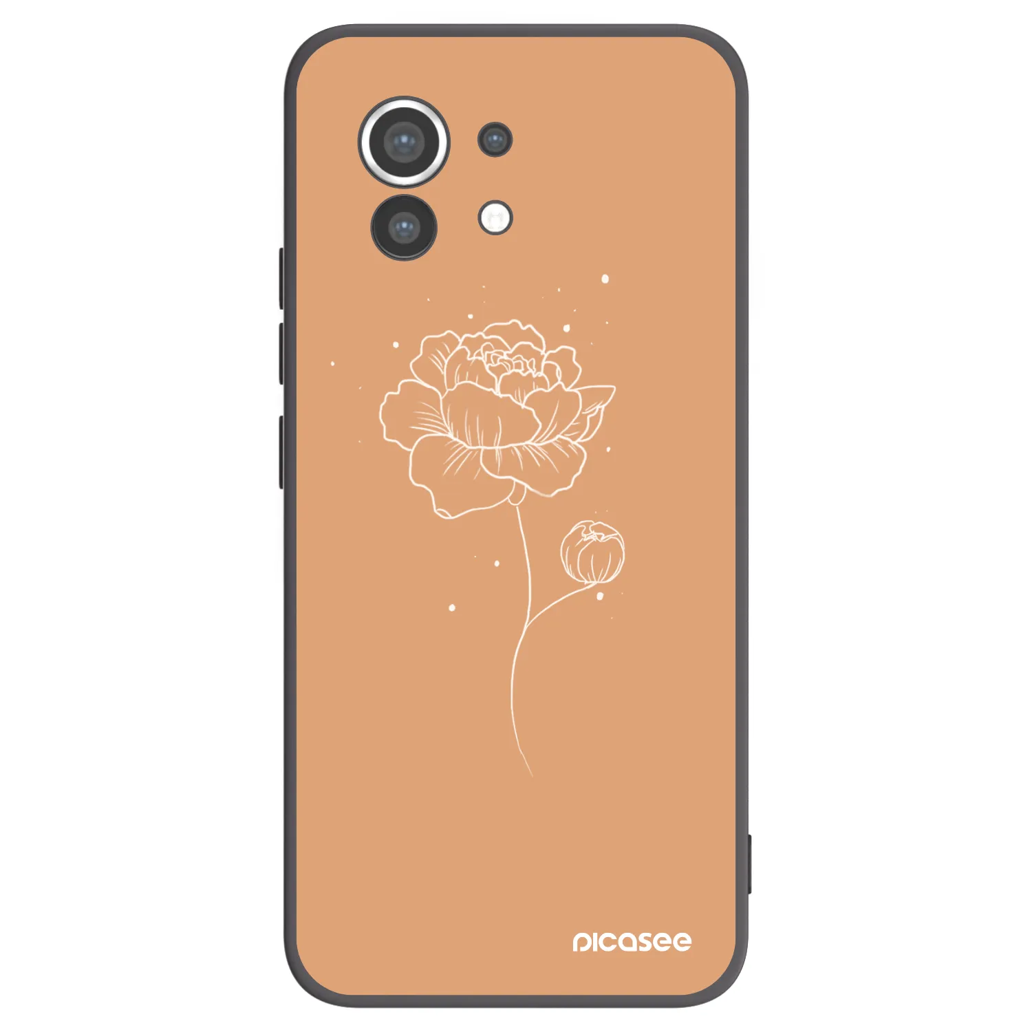 Picasee husă neagră din silicon pentru Xiaomi Mi 11 - Peonies