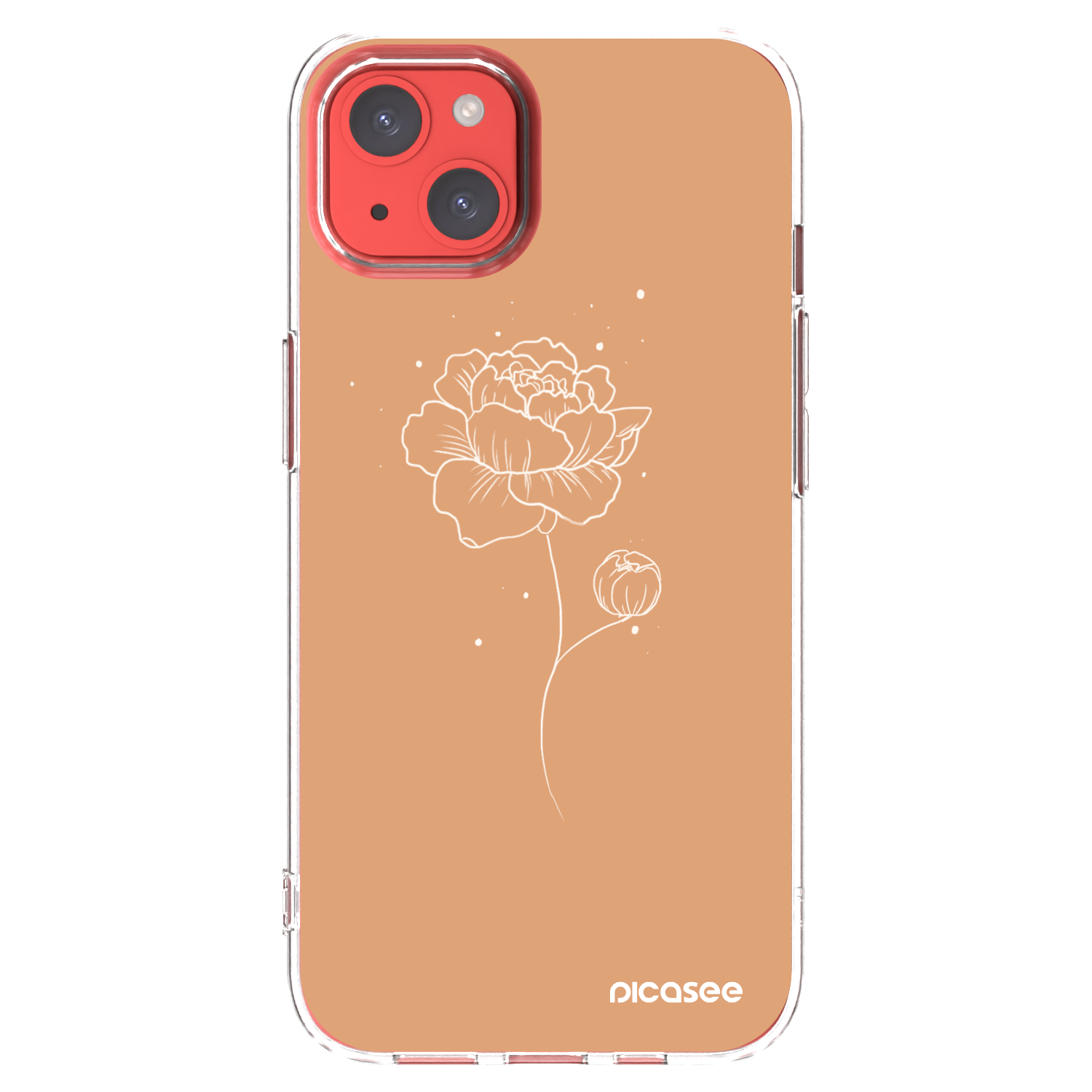 Picasee husă transparentă din silicon pentru Apple iPhone 13 - Peonies