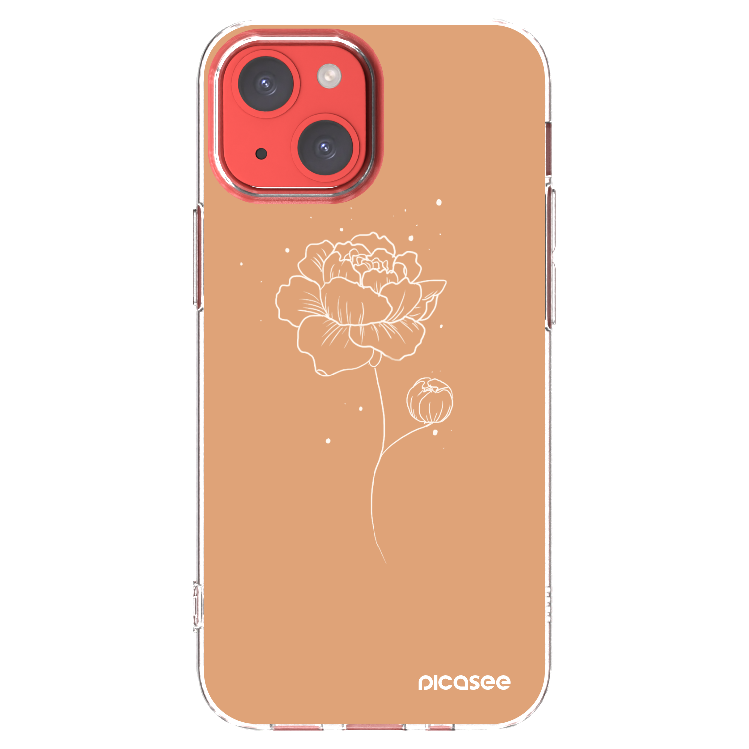 Picasee husă transparentă din silicon pentru Apple iPhone 13 mini - Peonies