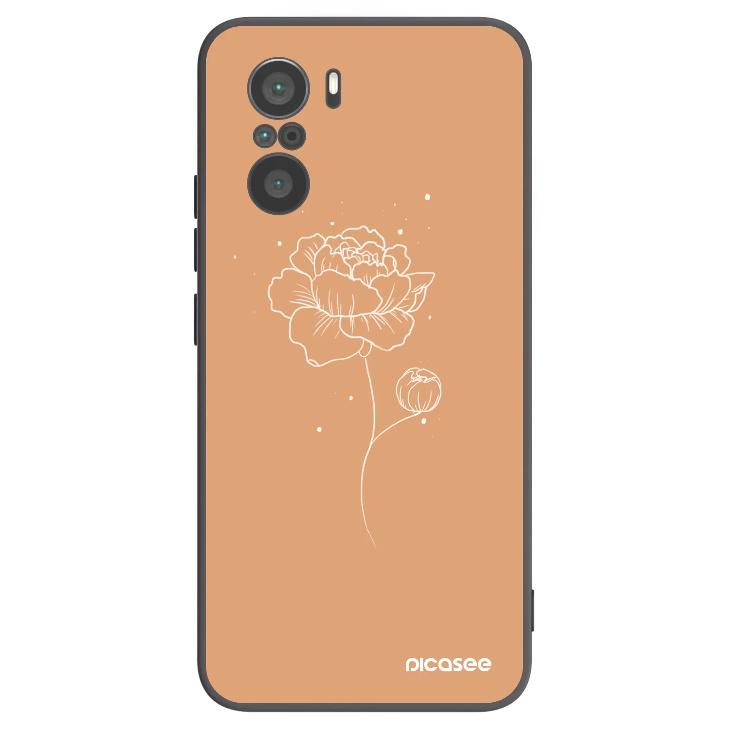 Picasee husă neagră din silicon pentru Xiaomi Poco F3 - Peonies