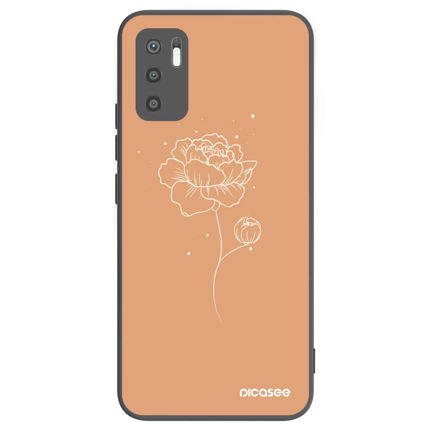 Picasee husă neagră din silicon pentru Xiaomi Redmi Note 10 5G - Peonies