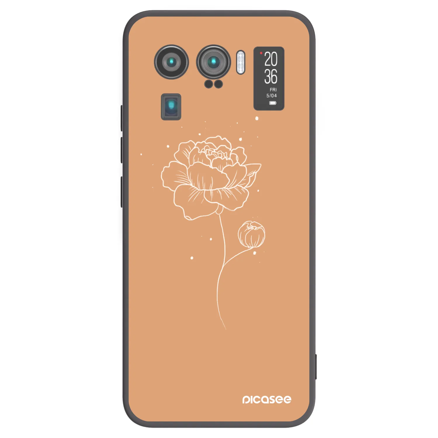 Picasee husă neagră din silicon pentru Xiaomi Mi 11 Ultra - Peonies
