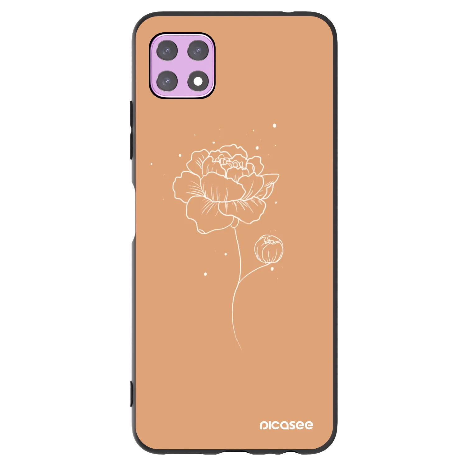 Picasee husă neagră din silicon pentru Samsung Galaxy A22 A226B 5G - Peonies