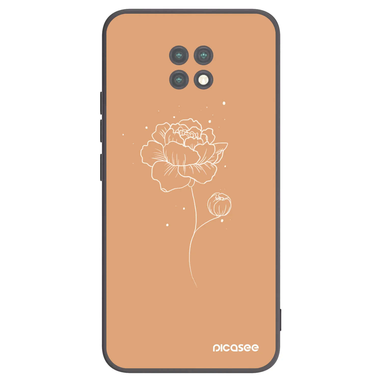 Picasee husă neagră din silicon pentru Xiaomi Redmi Note 9T - Peonies