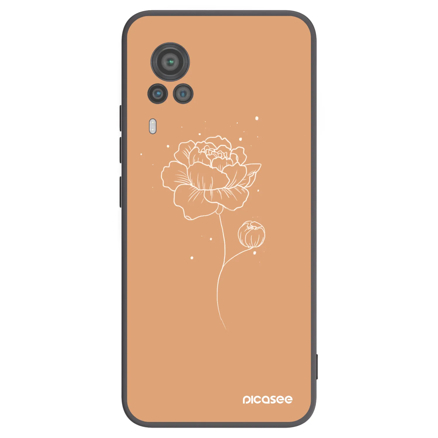 Picasee husă neagră din silicon pentru Vivo X60 Pro 5G - Peonies