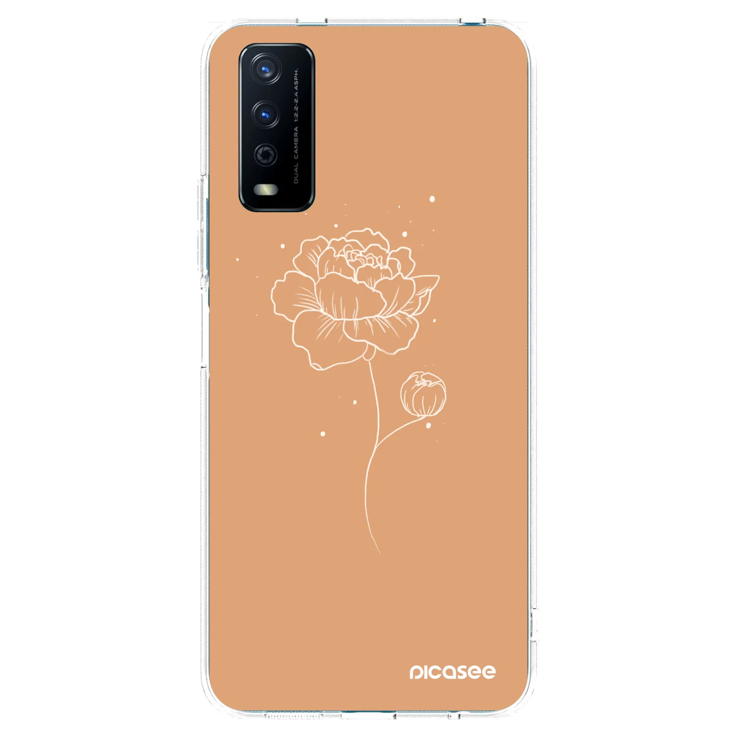Picasee husă transparentă din silicon pentru Vivo Y11s - Peonies