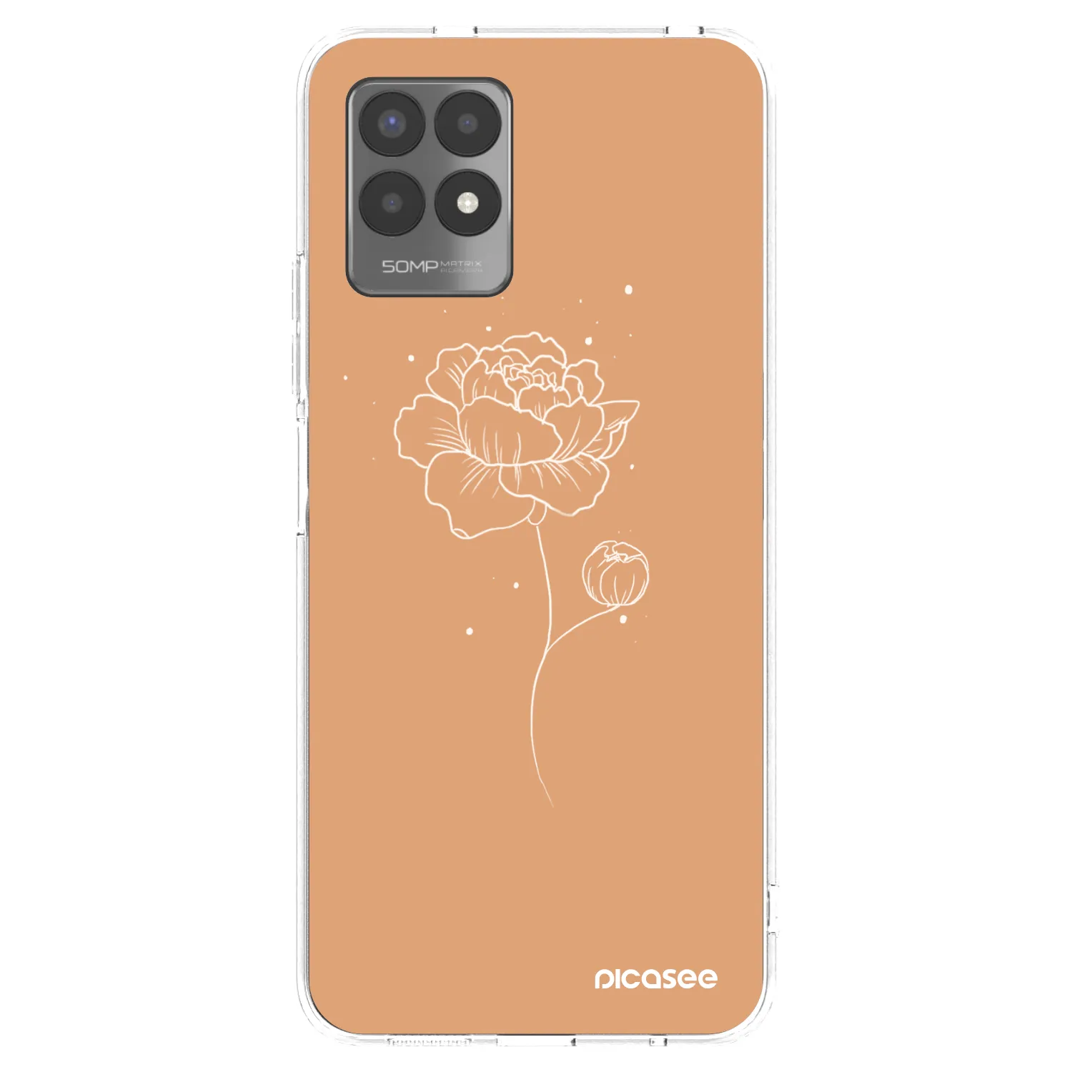 Picasee husă transparentă din silicon pentru Realme 8i - Peonies