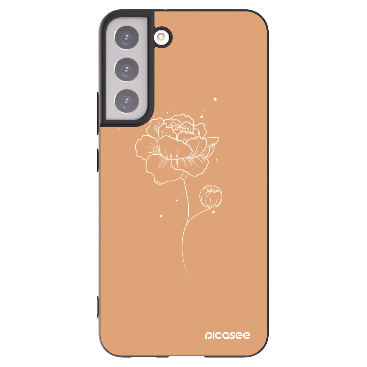 Picasee husă neagră din silicon pentru Samsung Galaxy S22+ 5G - Peonies