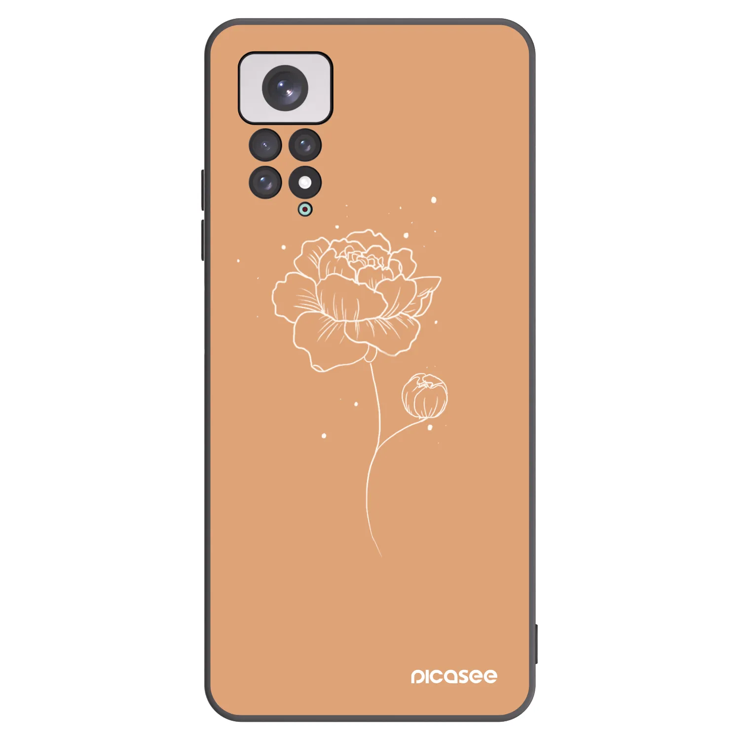 Picasee husă neagră din silicon pentru Xiaomi Redmi Note 11 - Peonies