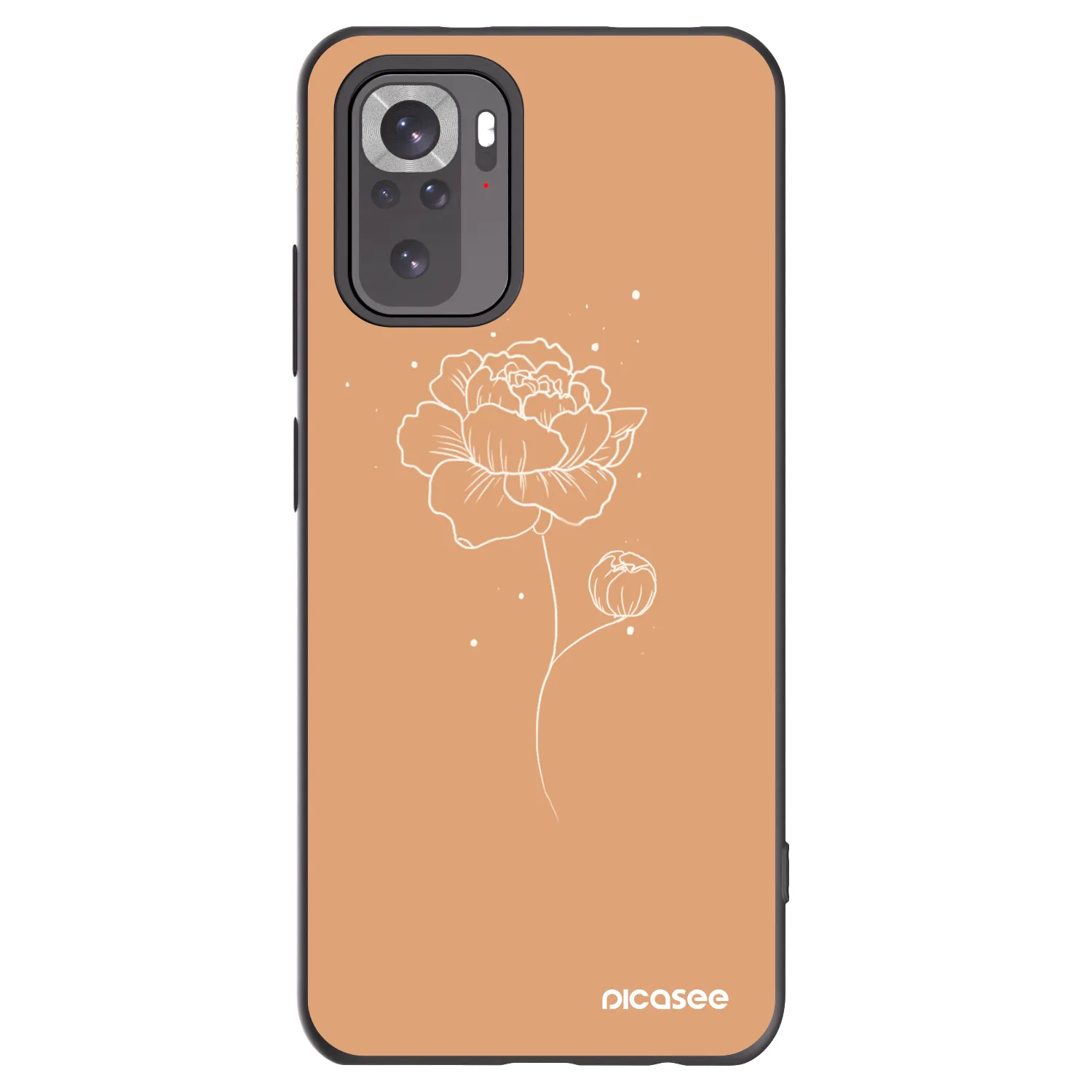 Picasee husă neagră din silicon pentru Xiaomi Redmi Note 11S 4G - Peonies