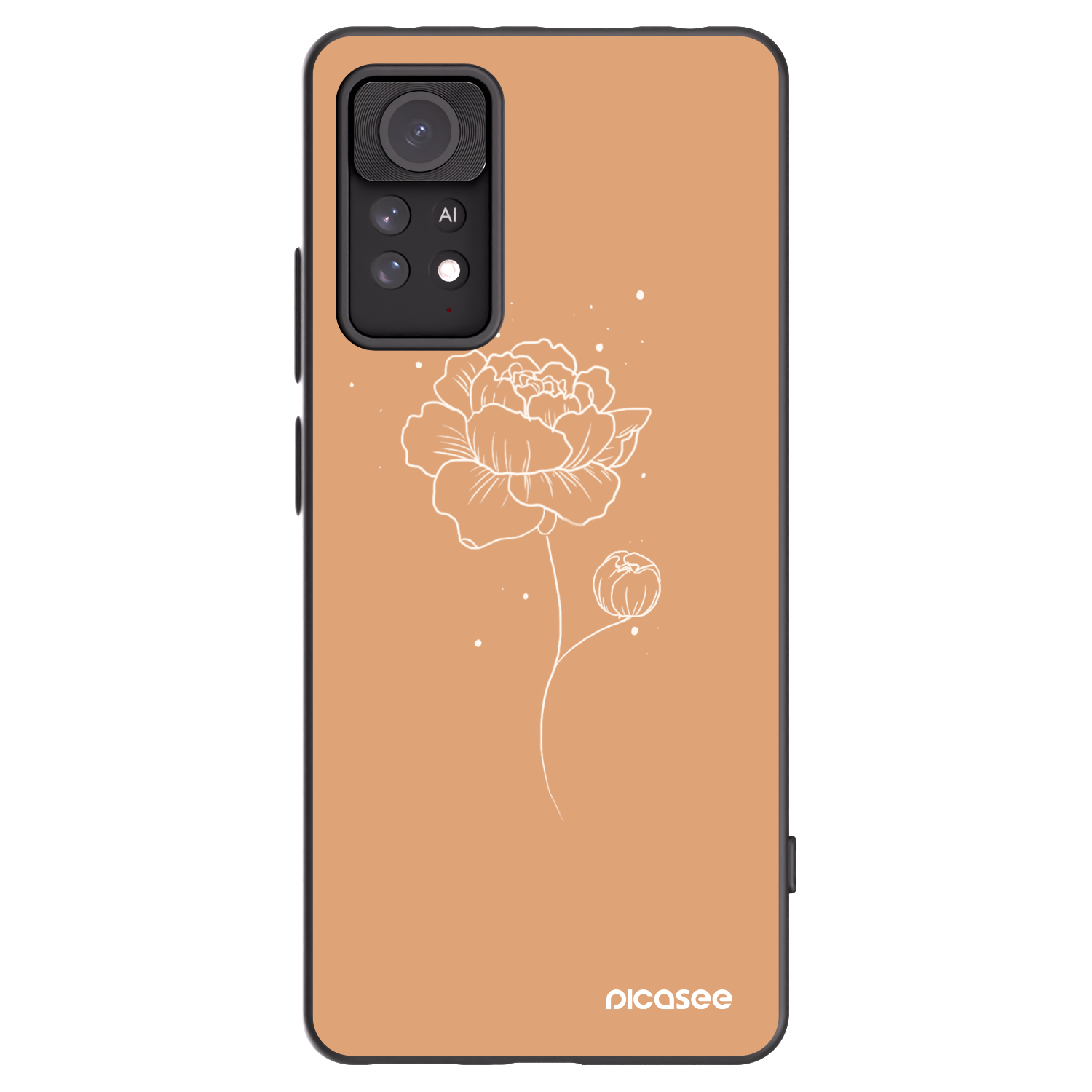 Picasee husă neagră din silicon pentru Xiaomi Redmi Note 11 Pro 5G - Peonies