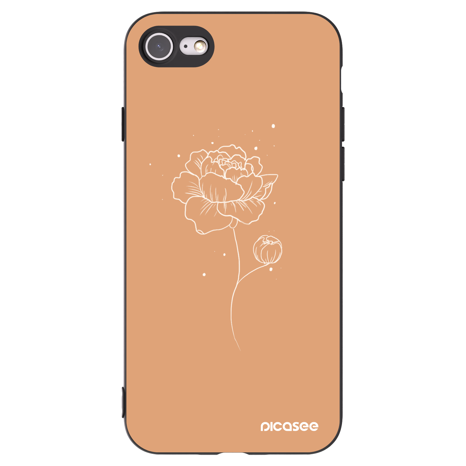 Picasee husă neagră din silicon pentru Apple iPhone SE 2022 - Peonies