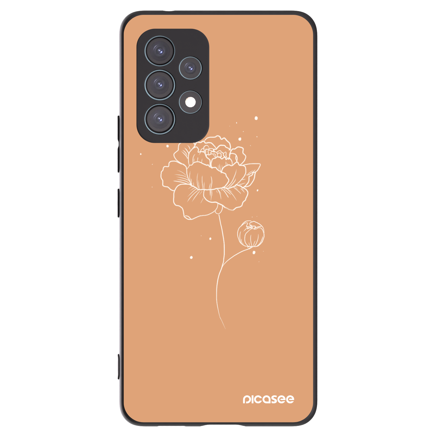 Picasee husă neagră din silicon pentru Samsung Galaxy A53 5G A536 - Peonies