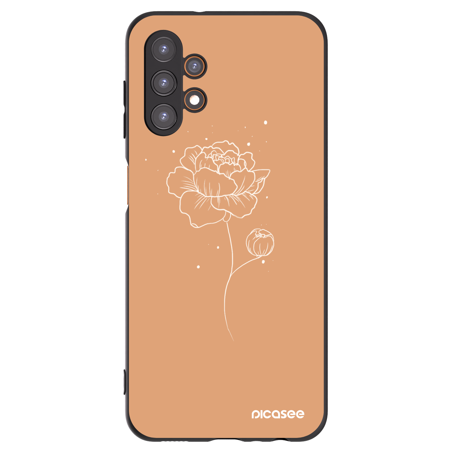 Picasee husă neagră din silicon pentru Samsung Galaxy A13 4G A135 - Peonies