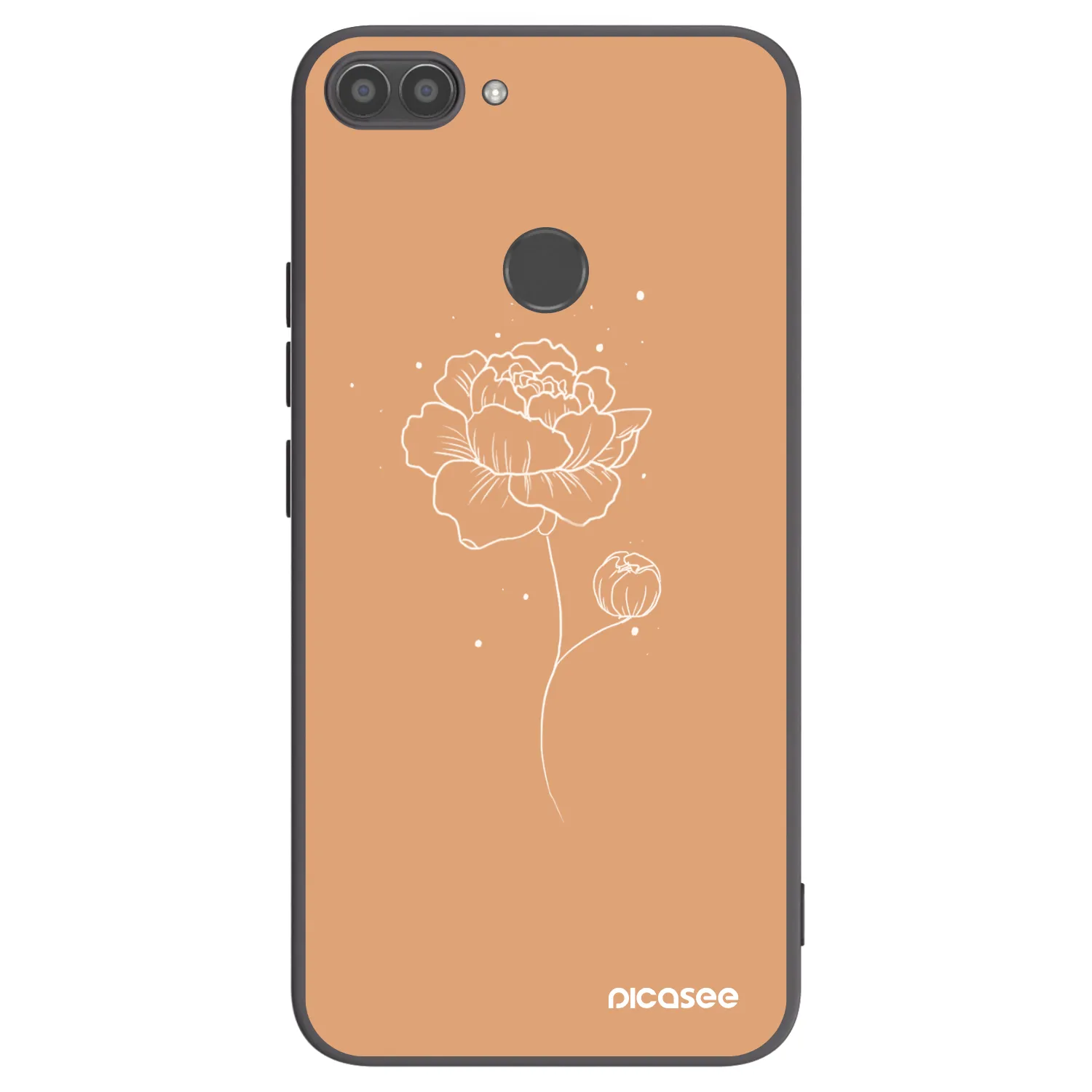 Picasee husă neagră din silicon pentru Huawei P Smart - Peonies