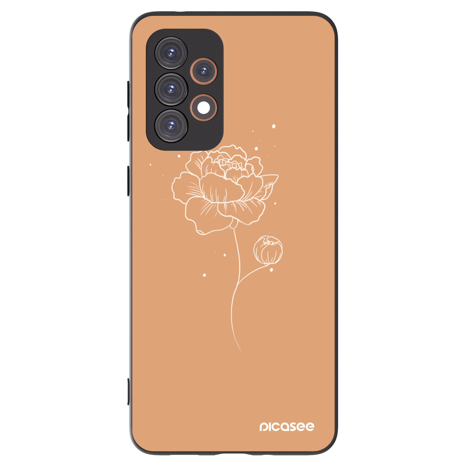 Picasee husă neagră din silicon pentru Samsung Galaxy A33 5G A336 - Peonies