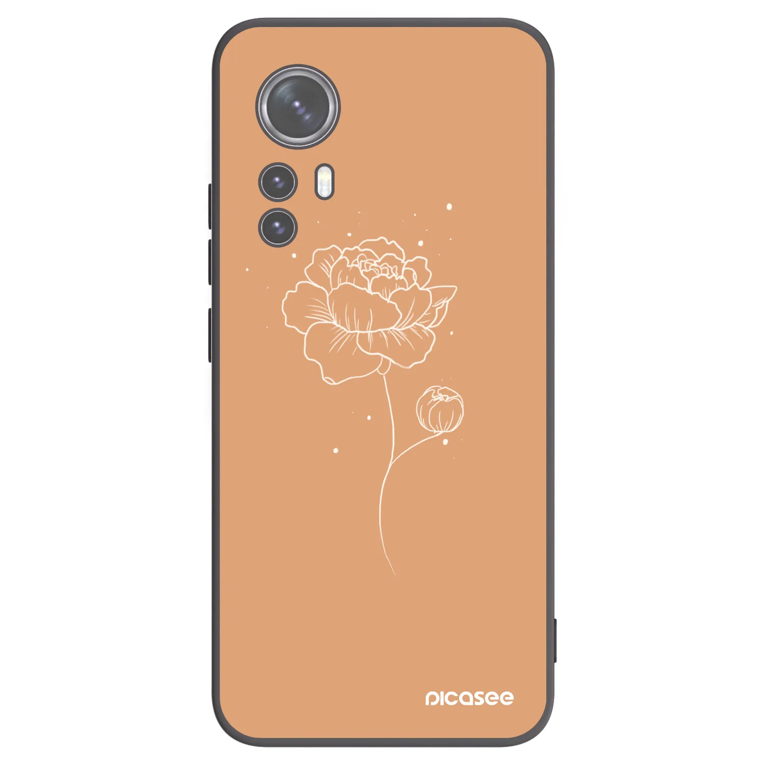 Picasee husă neagră din silicon pentru Xiaomi 12X - Peonies