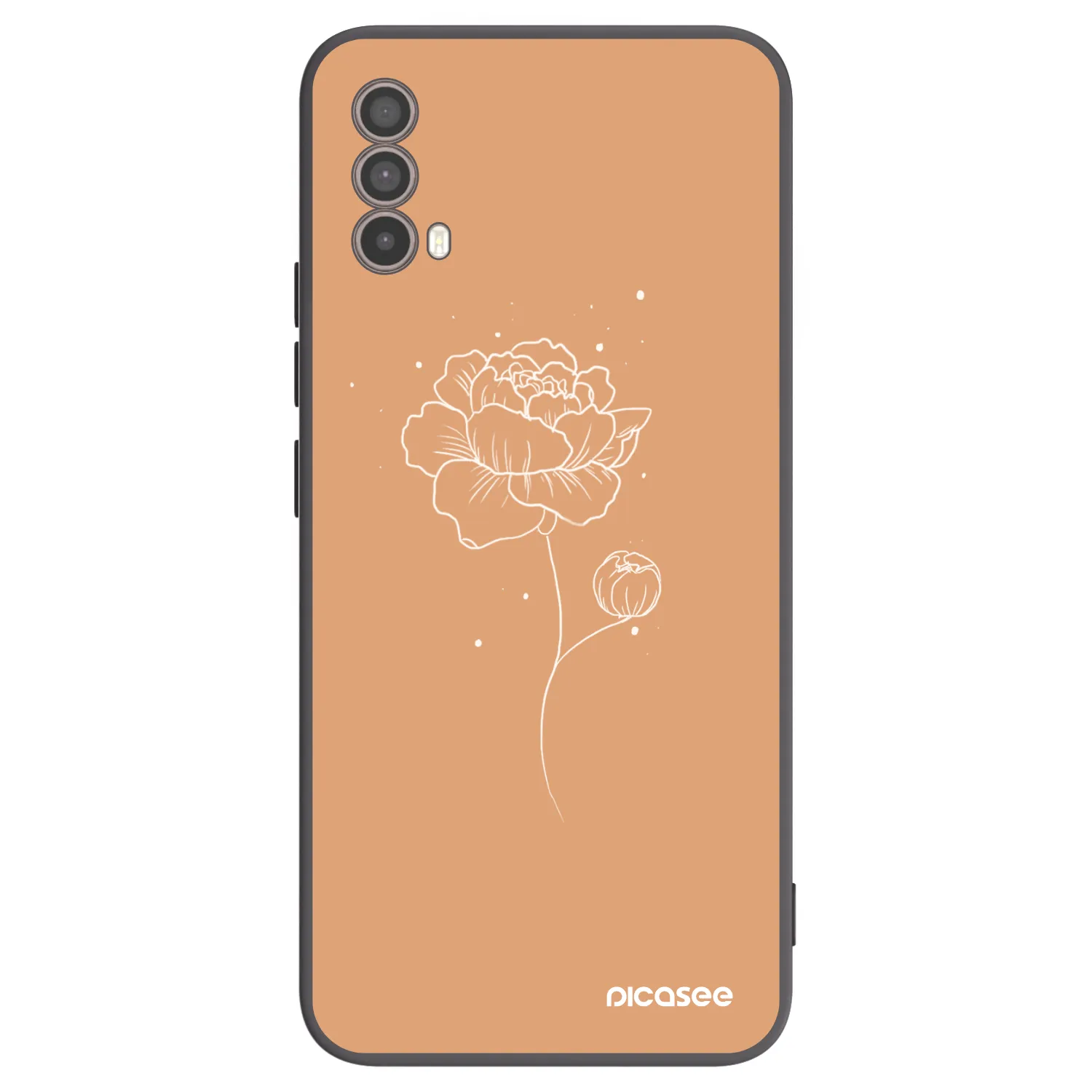 Picasee husă neagră din silicon pentru Motorola Moto E40 - Peonies
